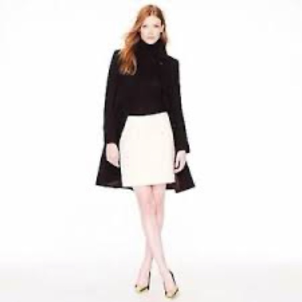 J. Crew Wool Beige Tan Cream Skirt Mini Pencil Winter 0 Trendy